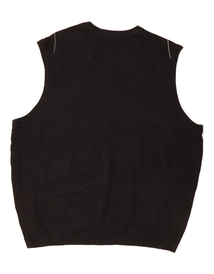 DOCKERS Mens Vest Tank Top XL Black Argyle/Diamond Vintage Dockers and Second-Hand Dockers from Messina Hembry 