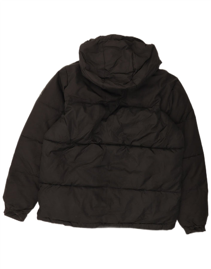 ZARA Herren-Jacke mit Kapuze, lockere Passform, gepolstert, Größe 36, Größe S, Schwarz, Polyester