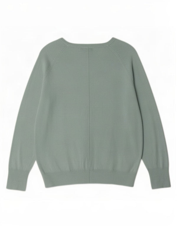 Zara Damen-Pullover mit U-Boot-Ausschnitt, UK 14, große türkisfarbene Viskose