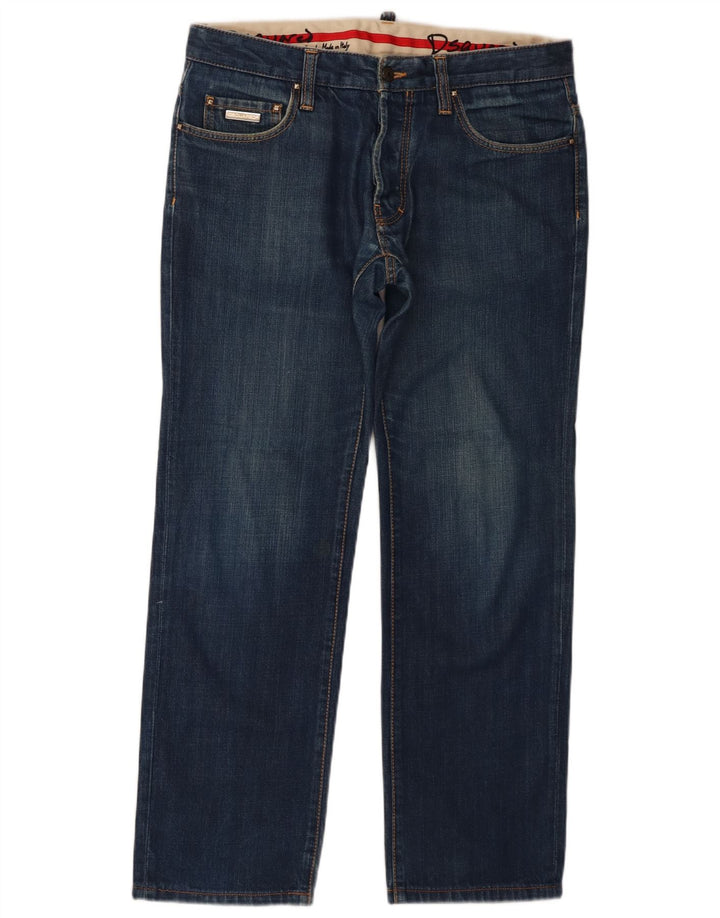 Dsquared2 Herren Straight Jeans IT 48 Medium W34 L29 Blaue Baumwolle