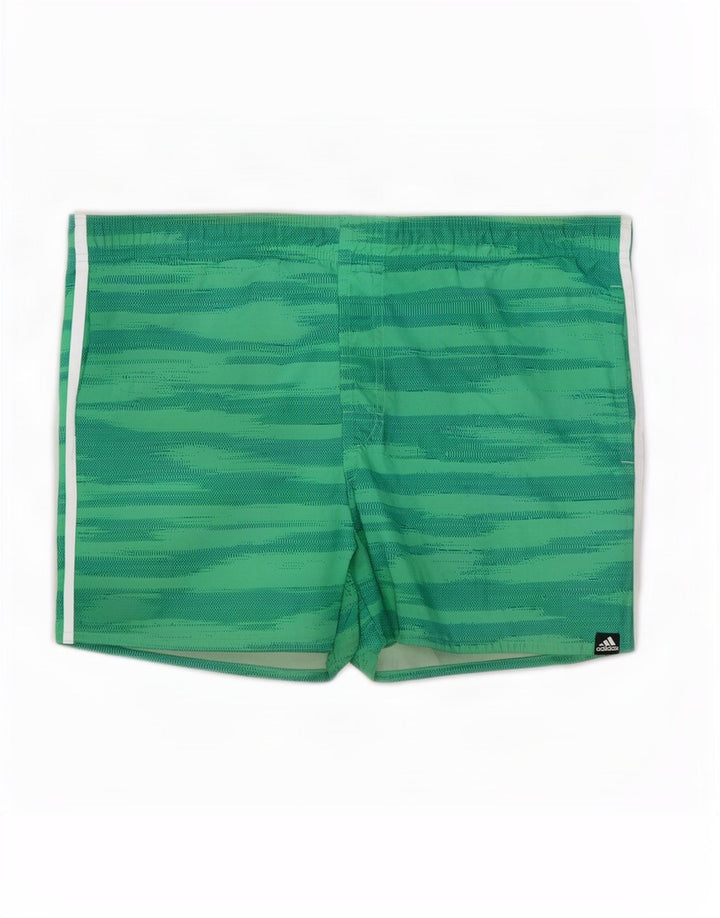 Adidas Herren-Badeshorts, groß, grün, Camouflage-Polyester