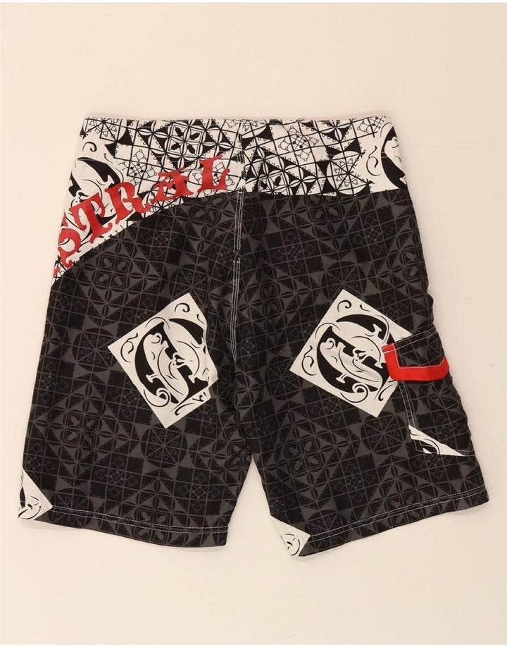 MISTRAL Mens Graphic Swimming Shorts UK 38 Medium Black Geometric