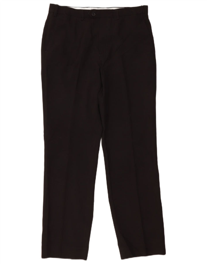Marks & Spencer Herren-Anzughose mit gerader Passform und normaler Passform, W34, L33, Schwarz