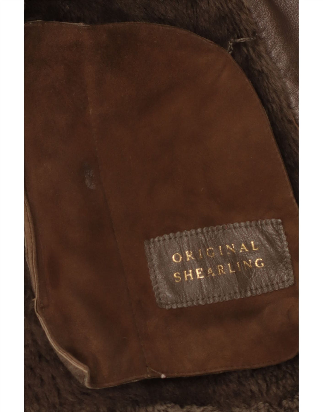 Vintage Damen Lammfellmantel UK 16 Großes braunes Leder