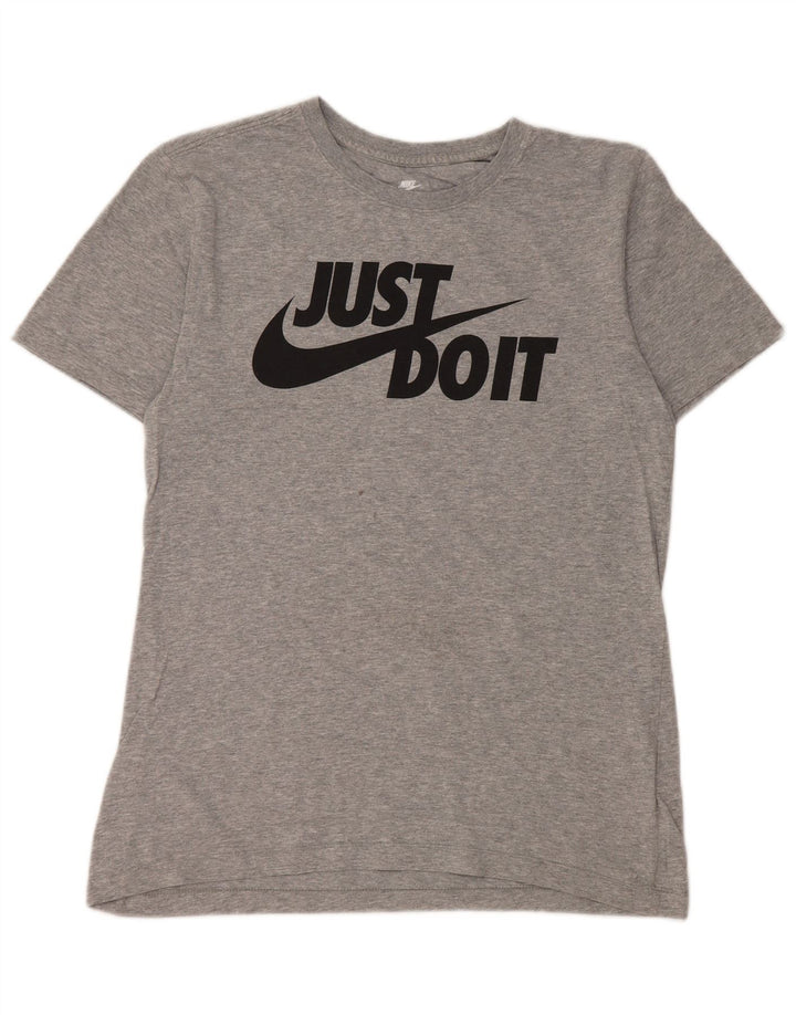 Nike Herren-T-Shirt mit Grafik, Größe S, grau gefleckte Baumwolle