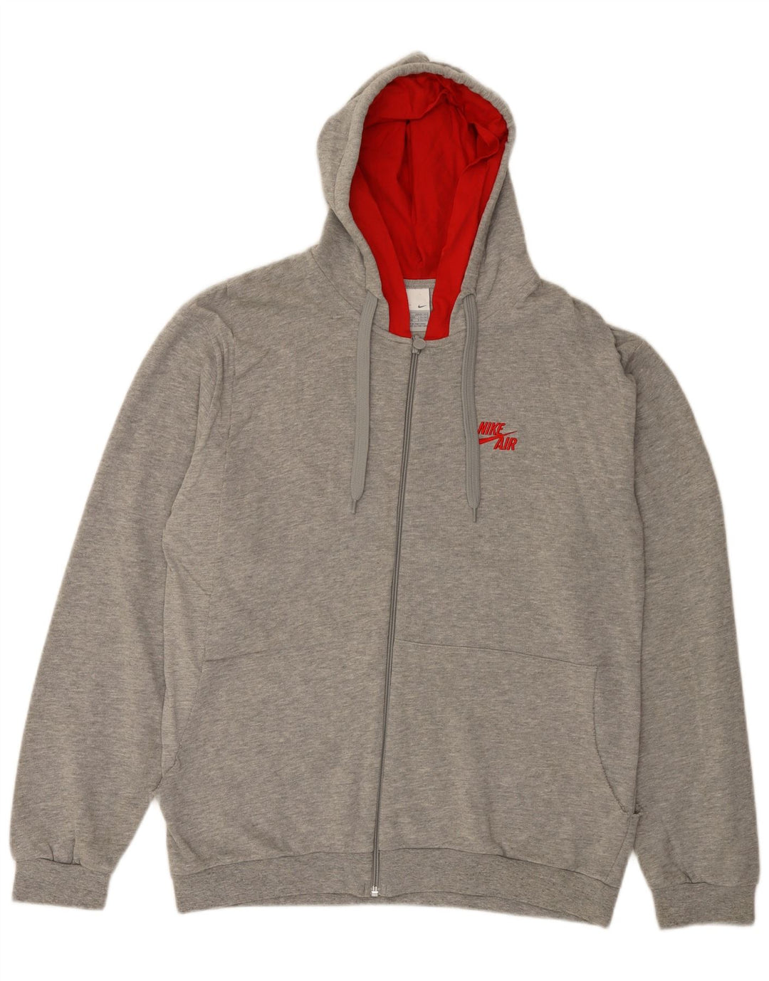 Nike Herren-Kapuzenpullover mit Reißverschluss, groß, graue Baumwolle