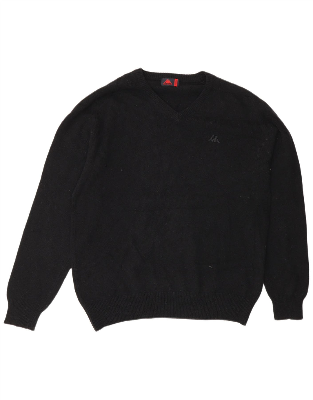 Kappa Herren-Pullover mit V-Ausschnitt, XL, schwarze Wolle