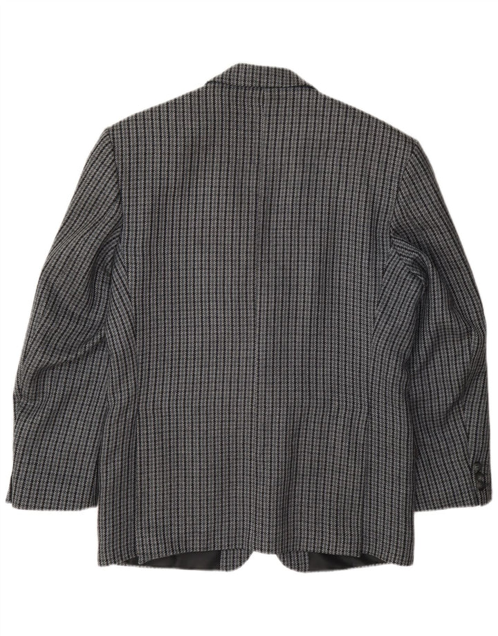 Kilmaine Herren-Blazer mit 2 Knöpfen, UK 38, mittelgraue Wolle mit Hahnentrittmuster