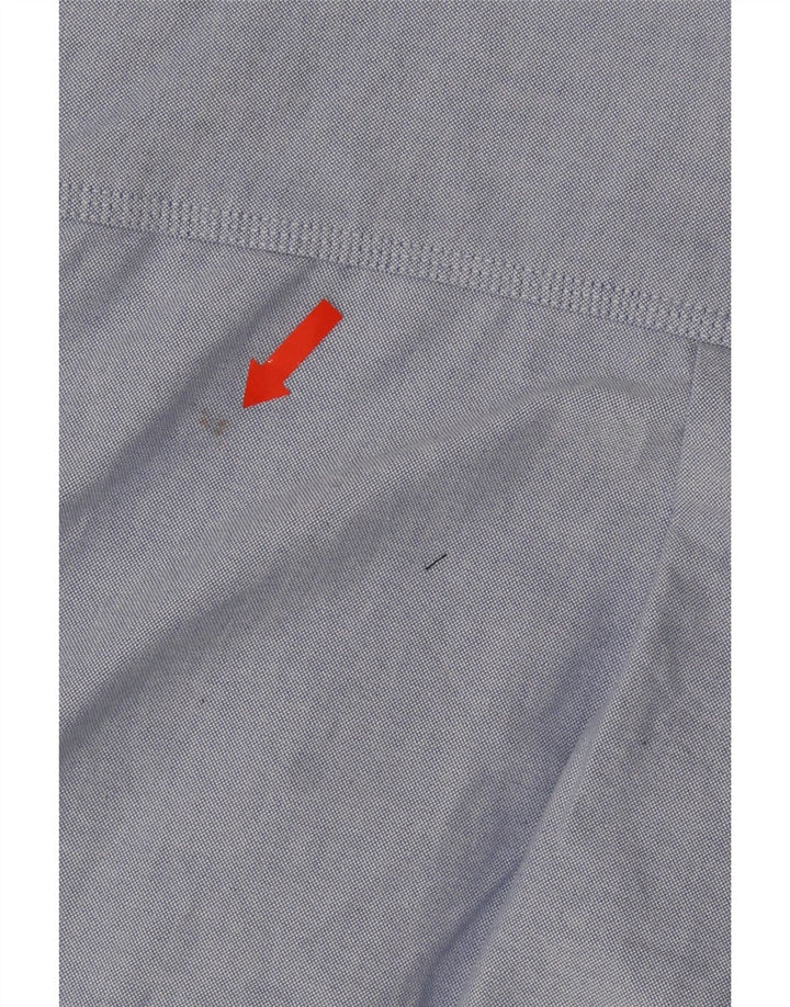 Zara Damen Longline-Oversize-Hemd UK 14 Mittelblaue Baumwolle