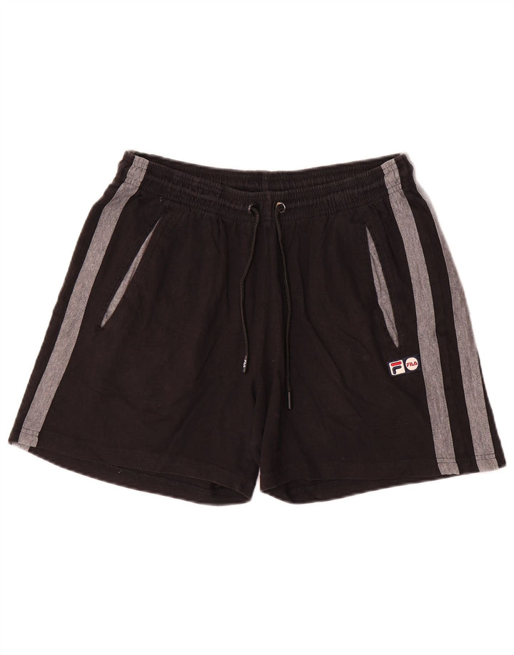 Fila Herren-Sportshorts, Mittelschwarz, Colourblock-Baumwolle