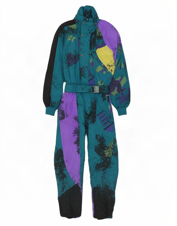Vintage Herren Skioverall IT 50 Mittelblaues Batik-Polyamid
