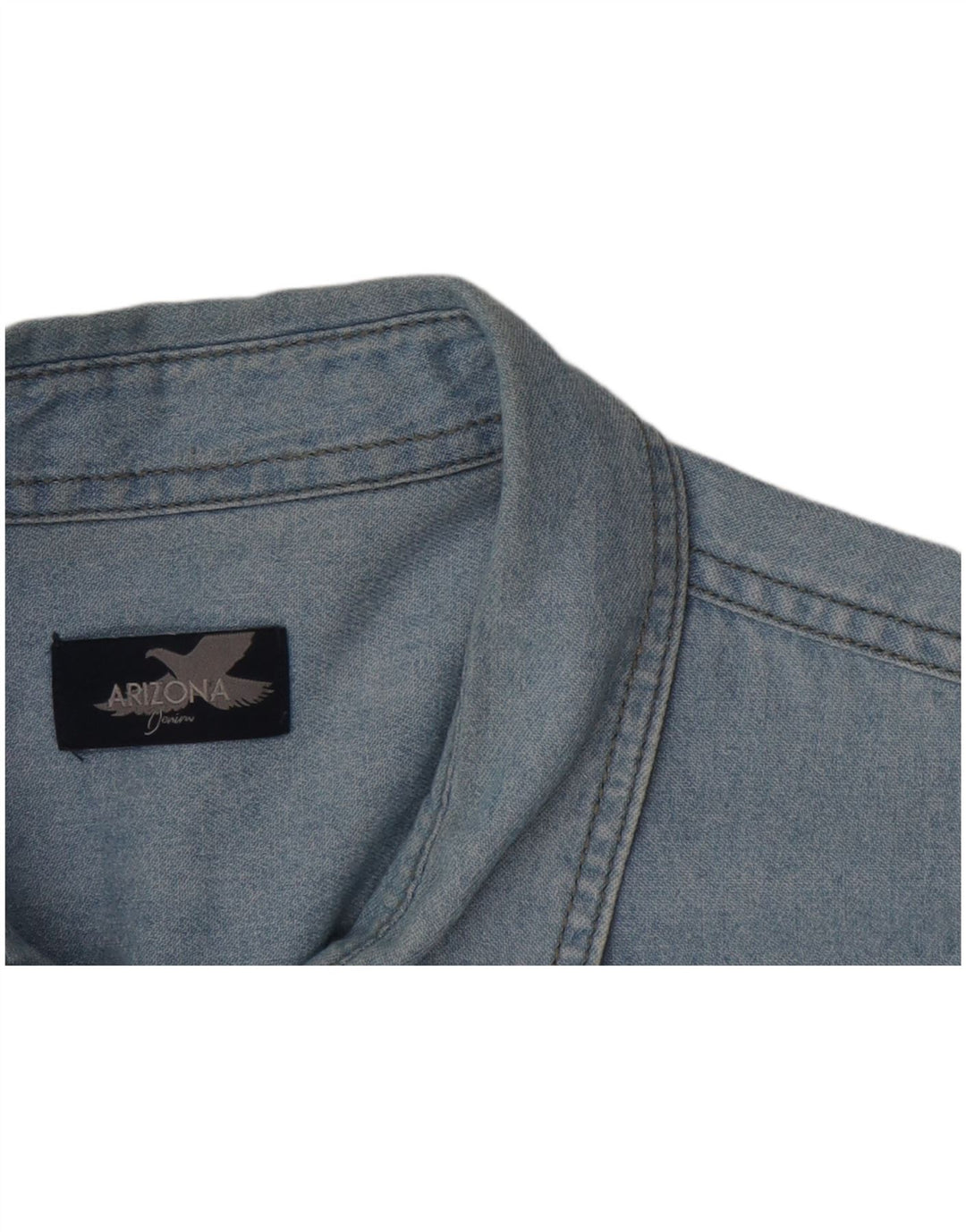 ARIZONA Herren-Jeanshemd mit kurzen Ärmeln, Größe L, Blau