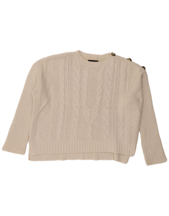 Marks & Spencer Damen Übergroßer Pullover mit Rundhalsausschnitt, UK 20 2XL Beige