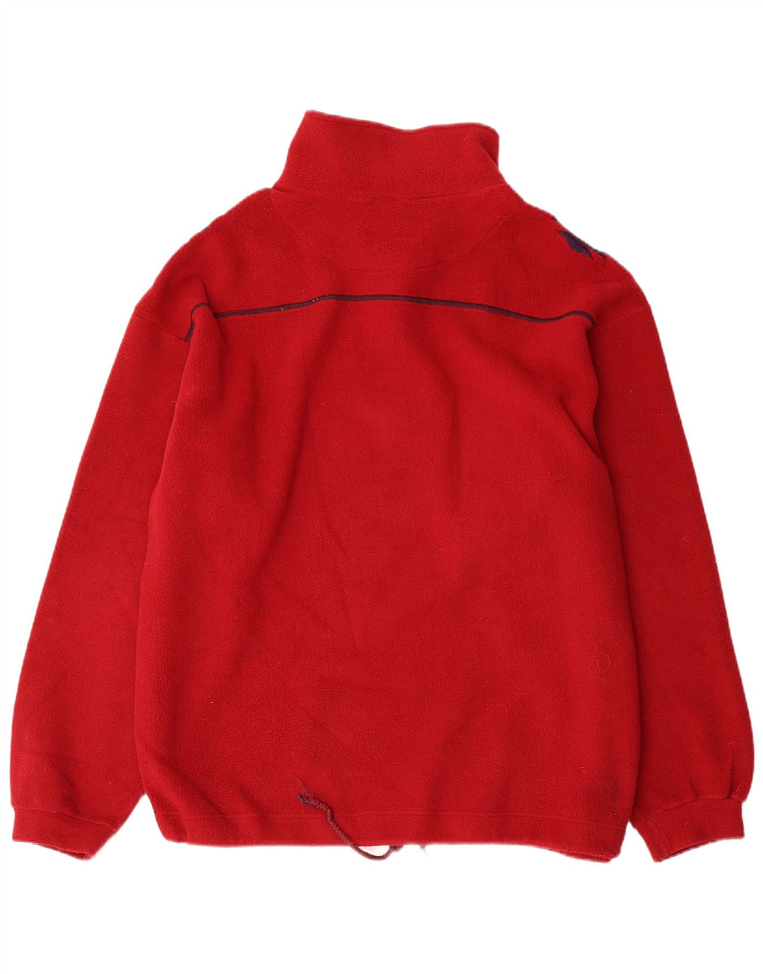 DUBIN Herren-Fleecepullover mit lockerer Passform und grafischem Reißverschluss am Hals, großes rotes Polyester