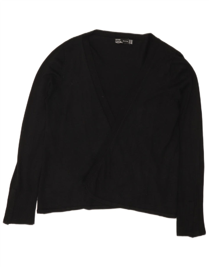 Offener Cardigan für Damen von Zara, Gr. 44, Größe L, Schwarz, Viskose