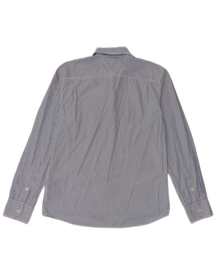 TOMMY HILFIGER Herren Slim Fit Hemd mittelblau gestreift aus Baumwolle