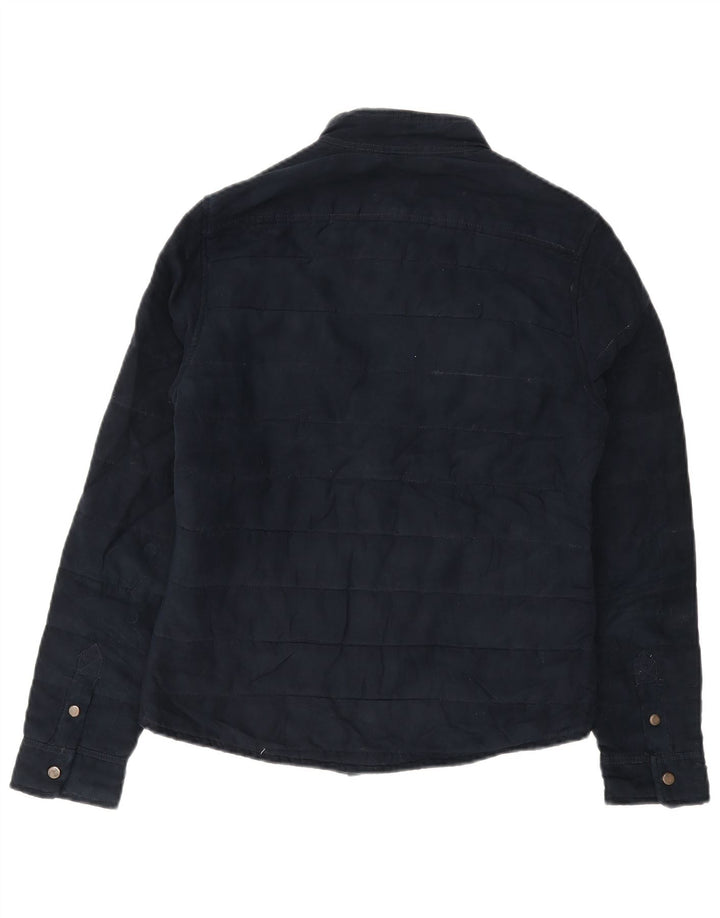 Zara Herren Utility Jacke UK 36 Small Marineblau Polyester