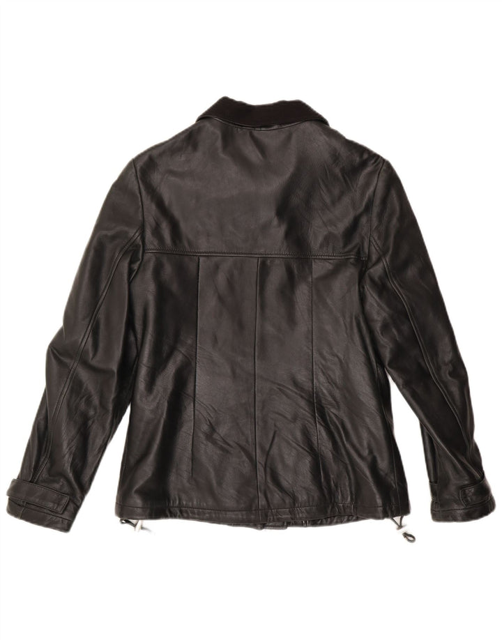 Vintage Damen Lederjacke IT 44 Mittelschwarzes Leder