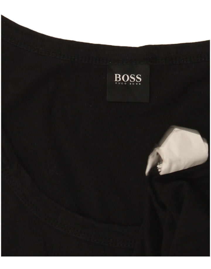 Hugo Boss Herren-Weste mit Grafik, groß, aus schwarzer Baumwolle