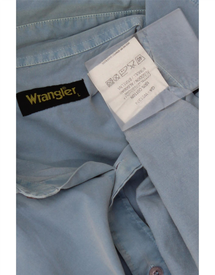 WRANGLER Herrenhemd, groß, aus blauer Baumwolle