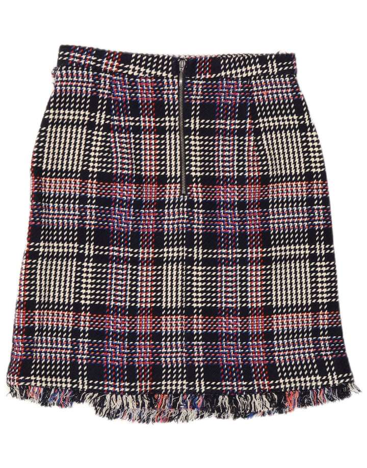 Gerader Damenrock von Marks & Spencer UK 8 Small W28 Mehrfarbig kariert