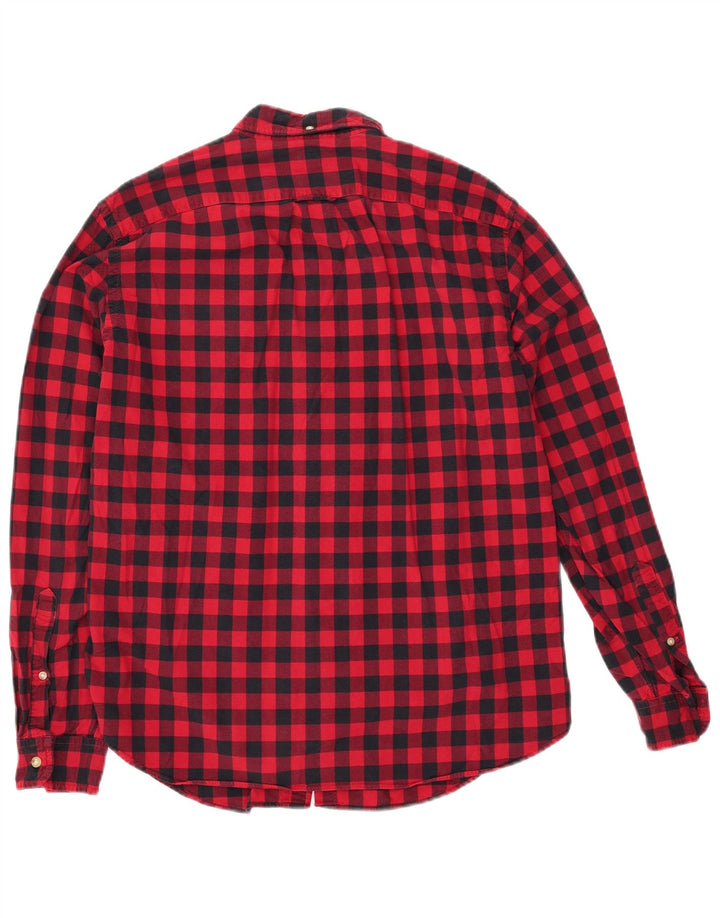 J. CREW Herren-Oxford-Slim-Flanellhemd, großes rotes Gingham-Muster