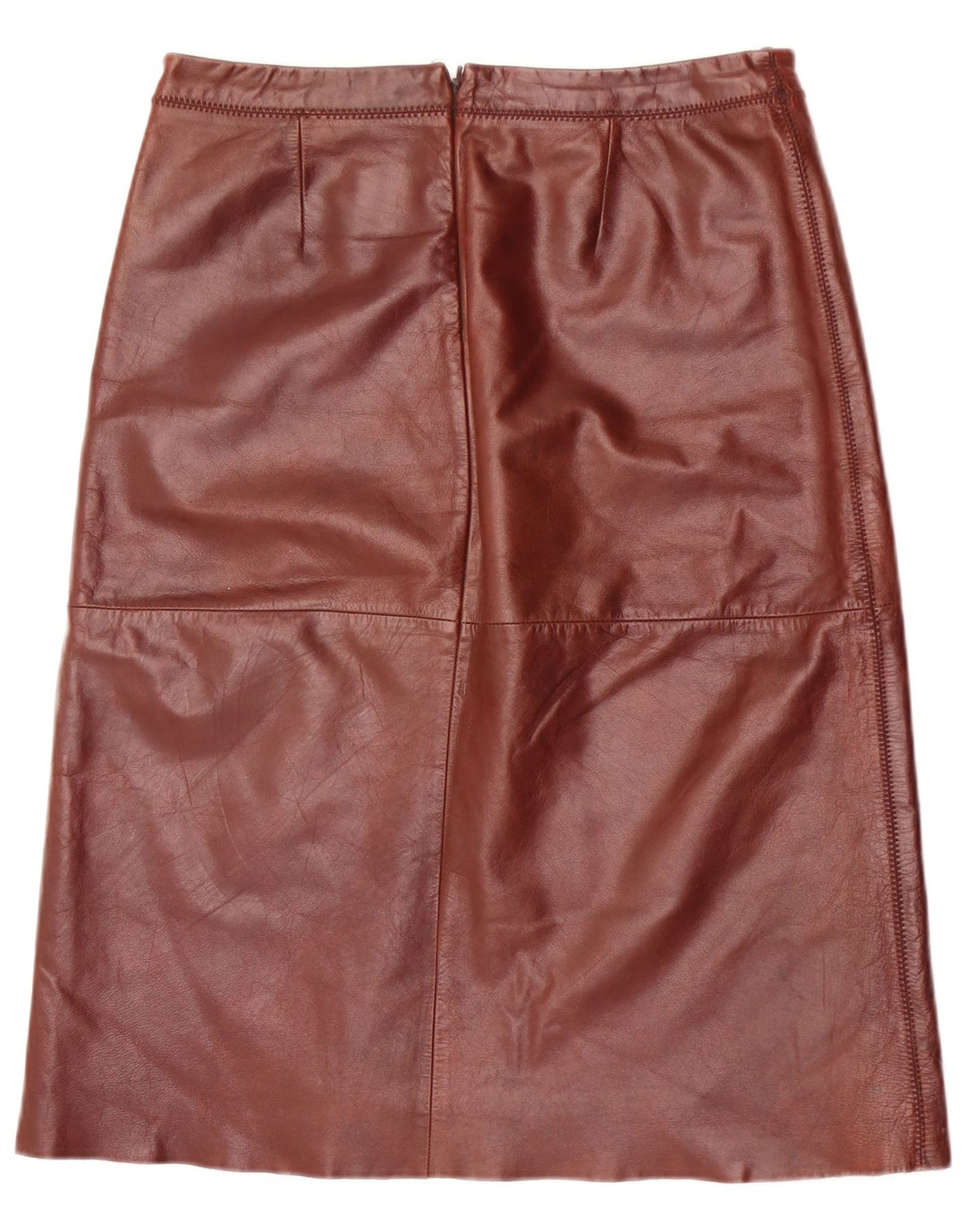 Gap Damen Lederrock US 10 Large W30 Braunes Leder