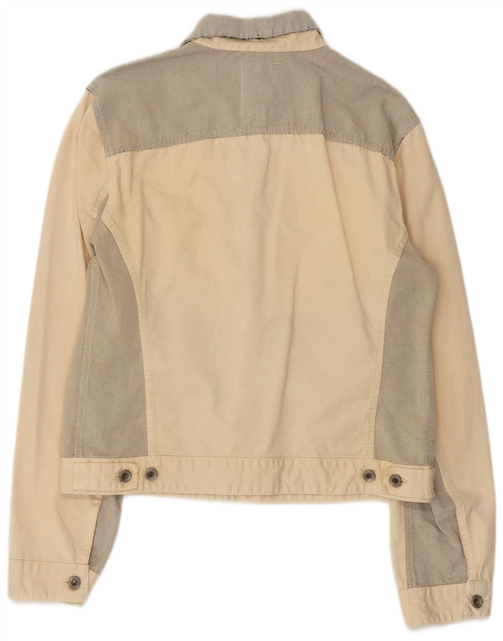GAS Damen Jeansjacke UK 18 XL Off White Colourblock