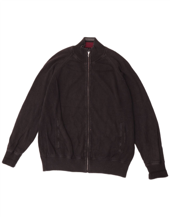 Marks & Spencer Rugby-Strickjacke für Herren, groß, aus schwarzer Baumwolle