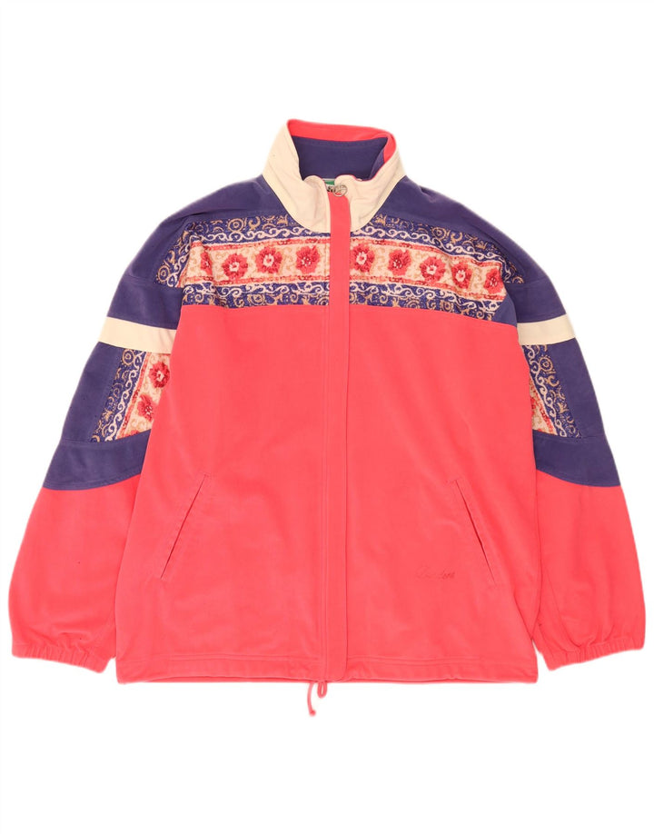 Diadora Damen-Trainingsanzug-Oberteil in Übergröße, Gr. 14, Mittelrosa mit Blumenmuster