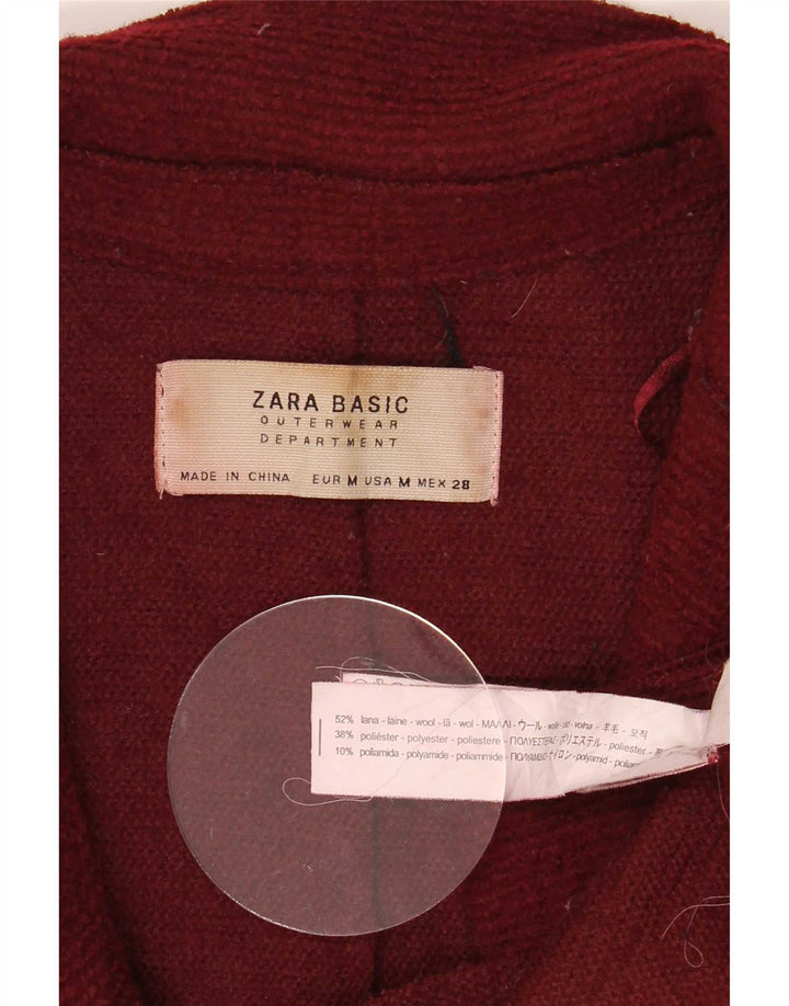 Zara Damen Mantel UK 14 Mittelrote Wolle