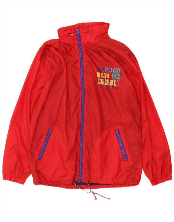 ETIREL Herren-Regenjacke mit Grafik, UK 40, großes rotes Nylon