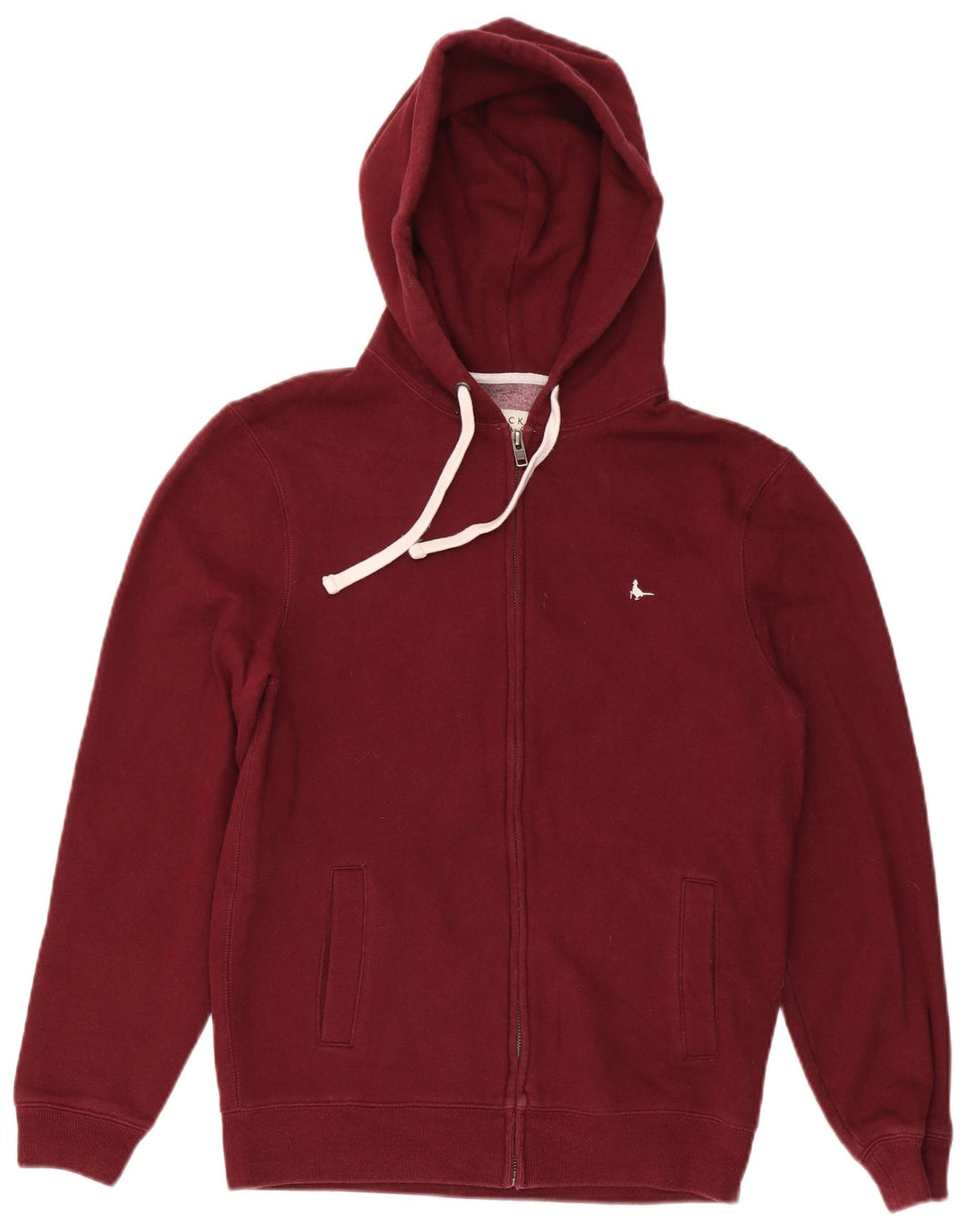 JACK WILLS Herren-Kapuzenpullover mit Reißverschluss, mittlere kastanienbraune Baumwolle