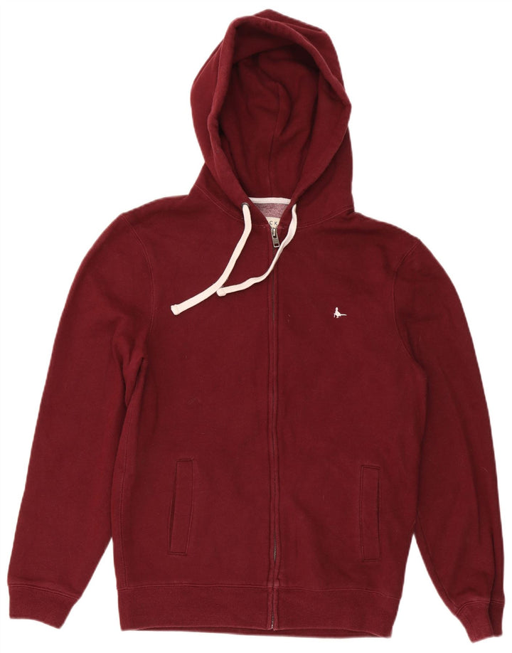 JACK WILLS Herren-Kapuzenpullover mit Reißverschluss, mittlere kastanienbraune Baumwolle