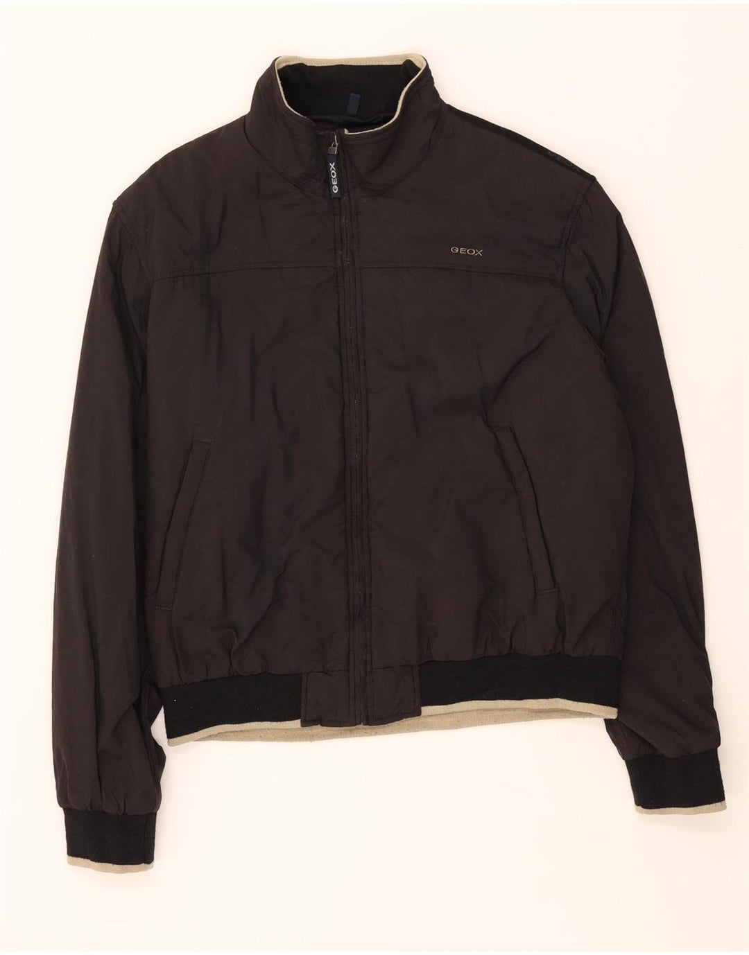 GEOX Mens Respira Bomber Jacket UK 44 2XL Black Polyamide