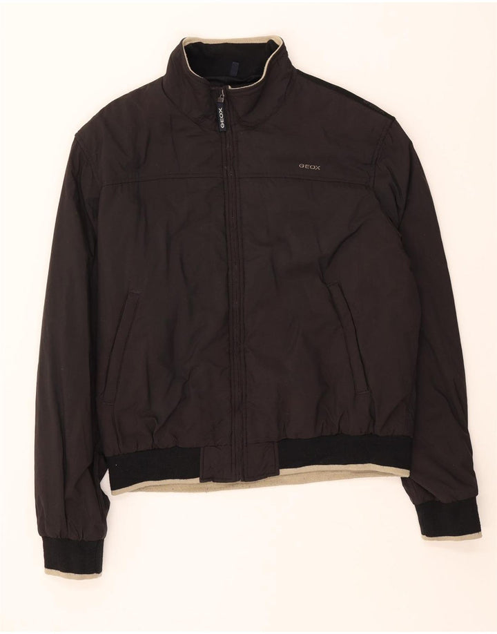 GEOX Mens Respira Bomber Jacket UK 44 2XL Black Polyamide