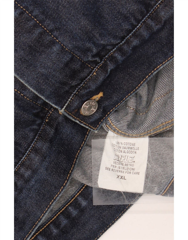 RIFLE Herren Jeansjacke UK 44 2XL Blaue Baumwolle