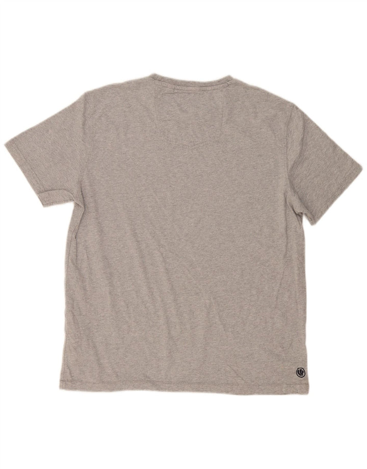 Fat Face Herren-T-Shirt mit Grafik, groß, grau gesprenkelte Baumwolle