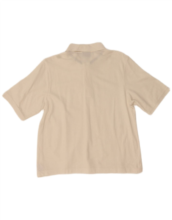 CHAMPION Mens Polo Shirt Medium White Cotton