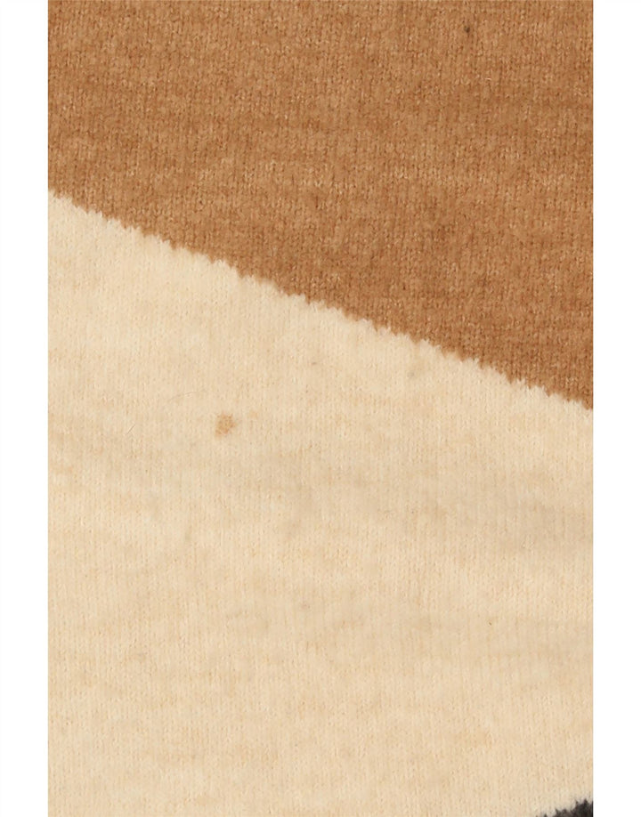 Monsoon Damen Pulloverkleid UK 14 Mittelgraues Colourblock-Acryl