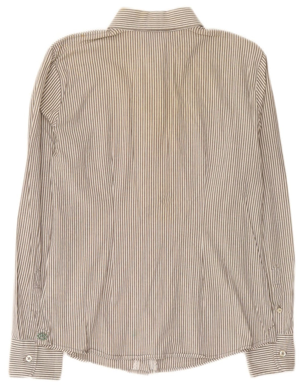 Marlboro Classics Damenhemd EU 44 XL Graue Nadelstreifen-Baumwolle