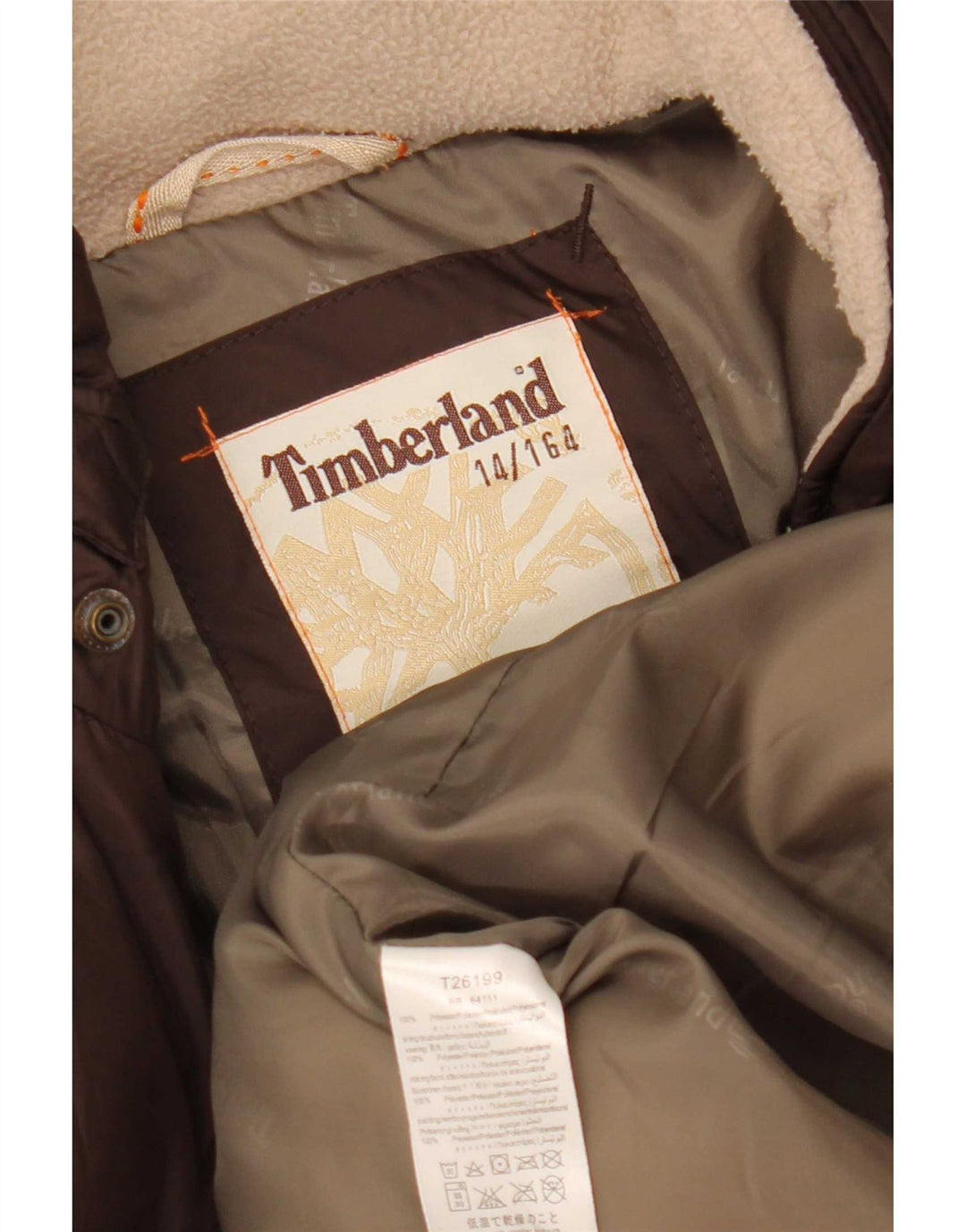 Timberland Wattierte Jacke für Jungen, 13–14 Jahre, braunes Polyester