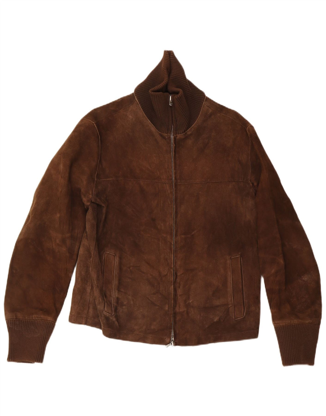 Massimo Rebecchi Herren-Bomberjacke aus Wildleder, IT 50, großes braunes Leder