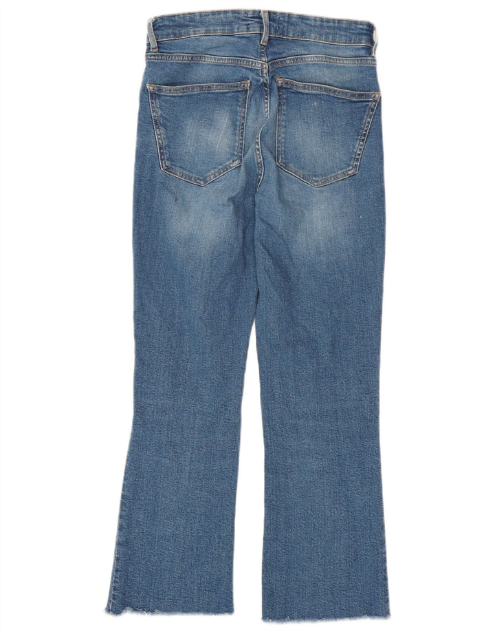 Zara Damen Crop Bootcut Jeans EU 38 Small W28 L26 Blau