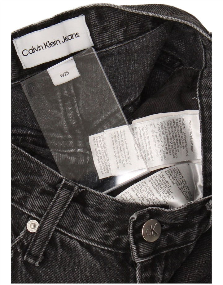 CALVIN KLEIN Damen Slim Jeans W25 L27 Schwarze Baumwolle