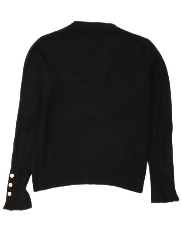 Zara Damen-Pullover, übergroß, U-Boot-Ausschnitt, Gr. 10, Größe S, schwarze Viskose
