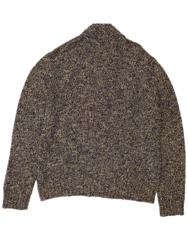 POLO RALPH LAUREN Herren-Pullover mit Knopfkragen, 2XL, grau gefleckte Baumwolle