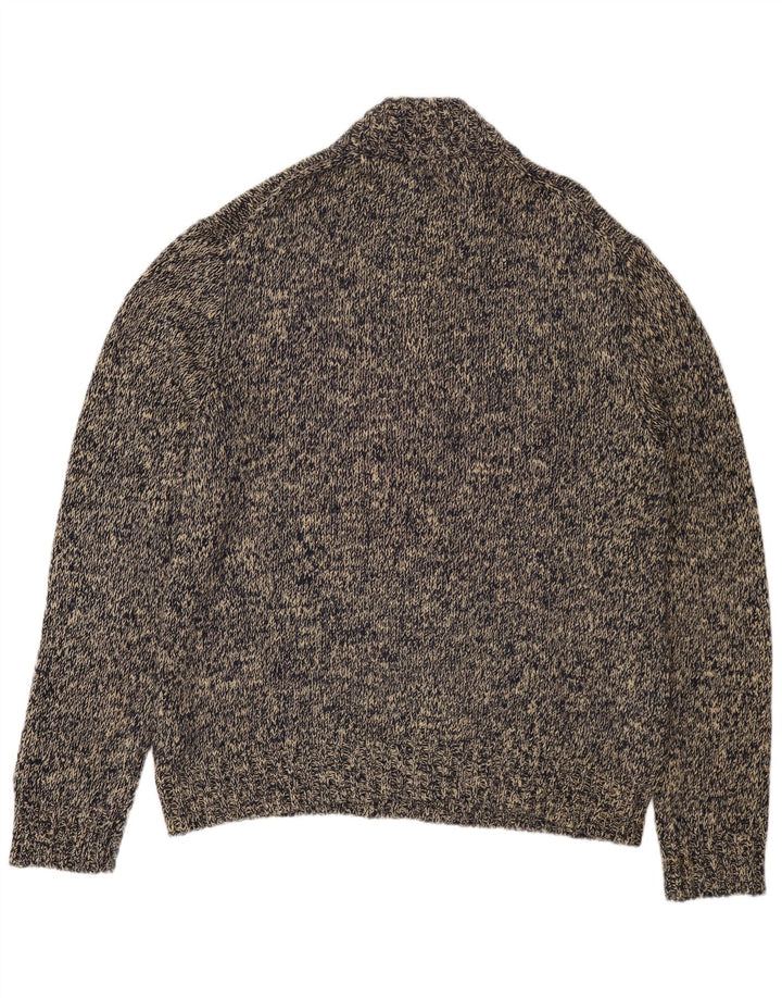 POLO RALPH LAUREN Herren-Pullover mit Knopfkragen, 2XL, grau gefleckte Baumwolle