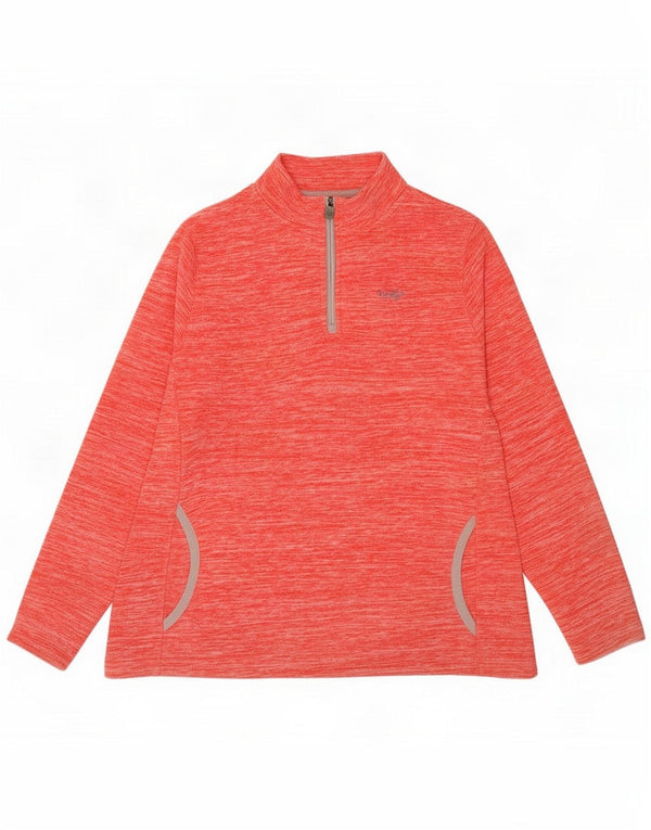 Weird Fish Damen-Fleecepullover mit Reißverschluss, UK 22 3XL, rot geflecktes Polyester
