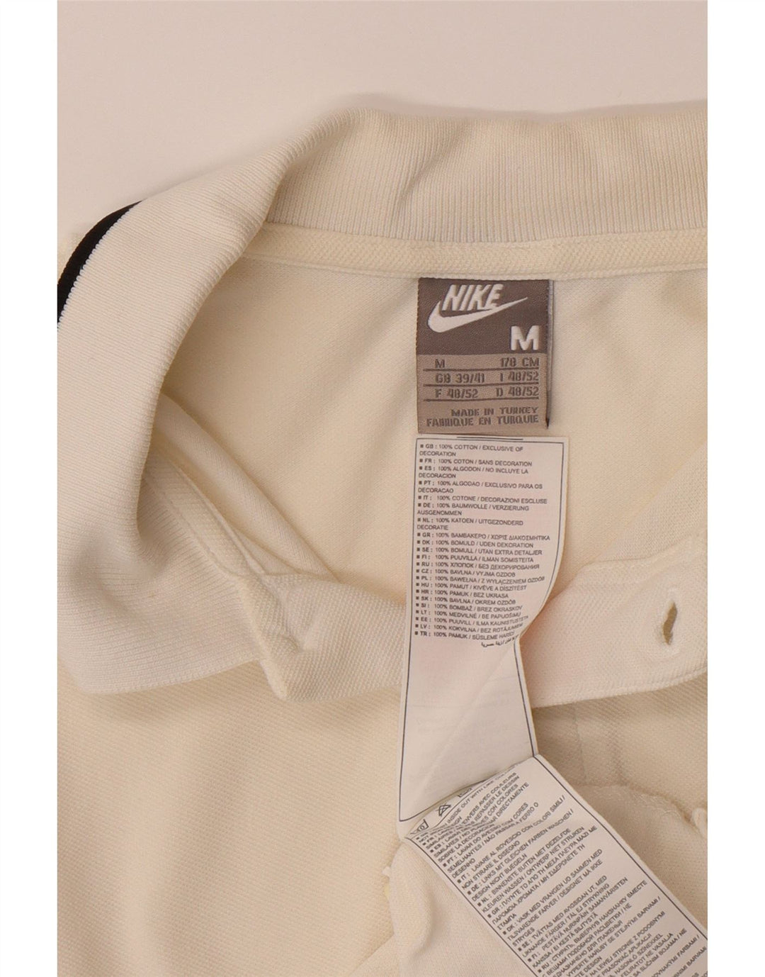 NIKE Mens Polo Shirt Medium White Cotton Vintage Nike and Second-Hand Nike from Messina Hembry 